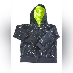 Nike Baby Toddler Dri Fit Hooded Full Zip Jacket! 18M Lime green and gray EUC